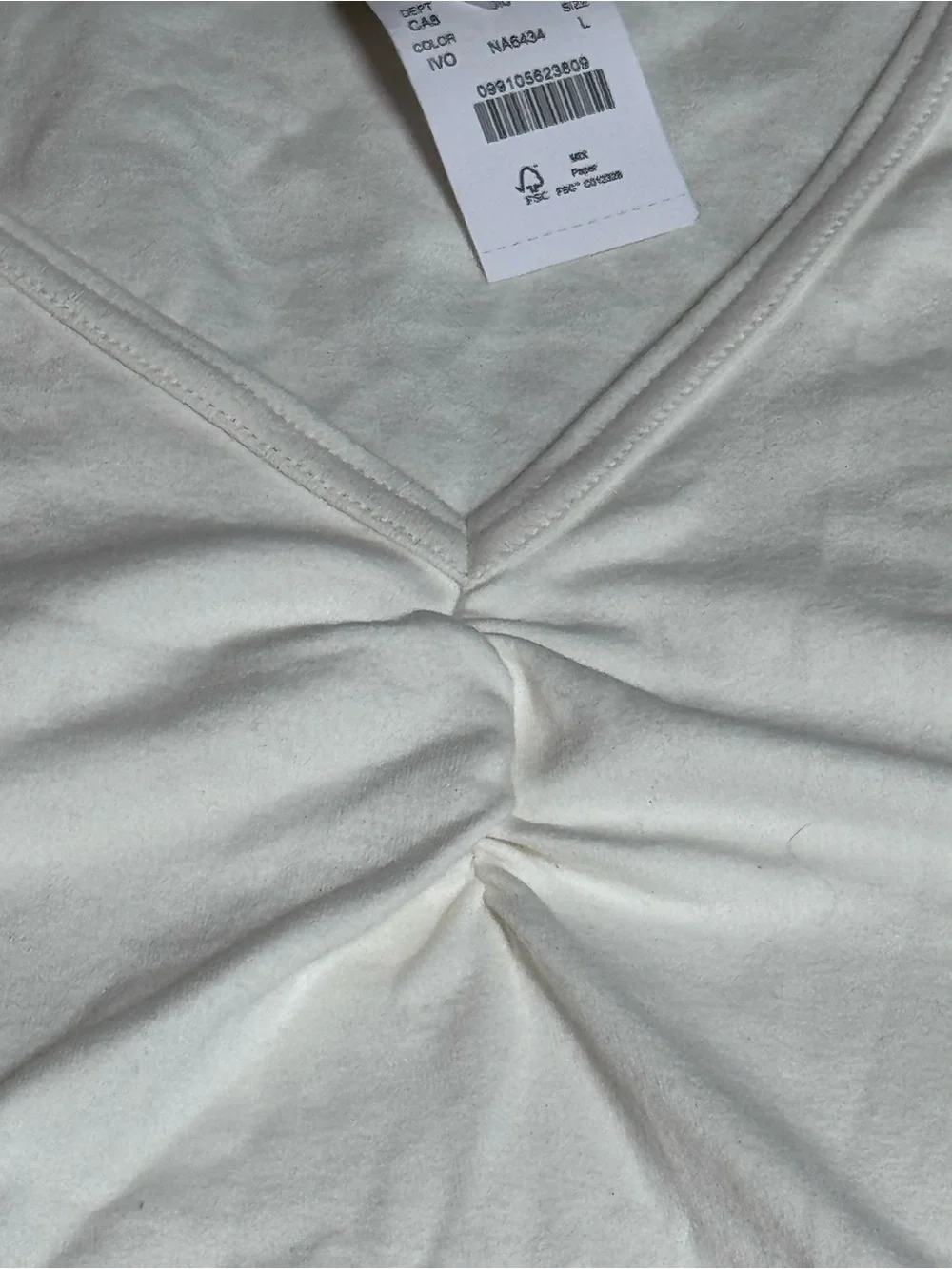 J. Crew Cream V-Neck Long Sleeve Bodysuit